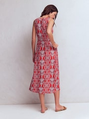 Boden Red Delphine Midi Jersey Dress - Image 3 of 7