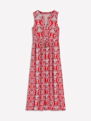 Boden Red Delphine Midi Jersey Dress - Image 7 of 7