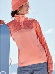 Roxy Peach Pink Sayna Quarter Zip Thermal Fleece - Image 1 of 9