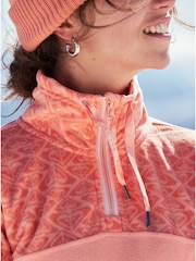 Roxy Peach Pink Sayna Quarter Zip Thermal Fleece - Image 3 of 9
