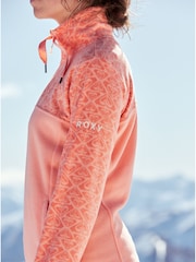 Roxy Peach Pink Sayna Quarter Zip Thermal Fleece - Image 4 of 9