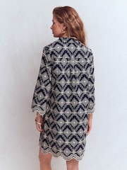 Boden Blue Carmen Broderie Short Dress - Image 3 of 6