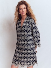 Boden Blue Carmen Broderie Short Dress - Image 5 of 6