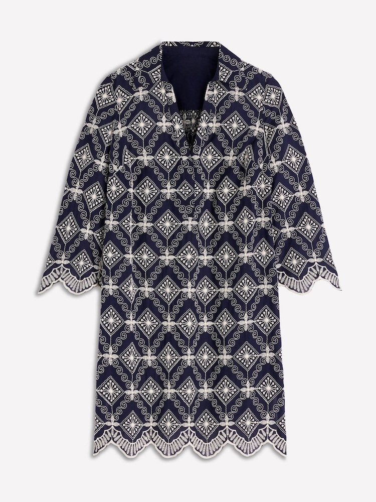 Boden Blue Carmen Broderie Short Dress - Image 6 of 6 Boden Blue Carmen Broderie Short Dress - Image 6 of 6