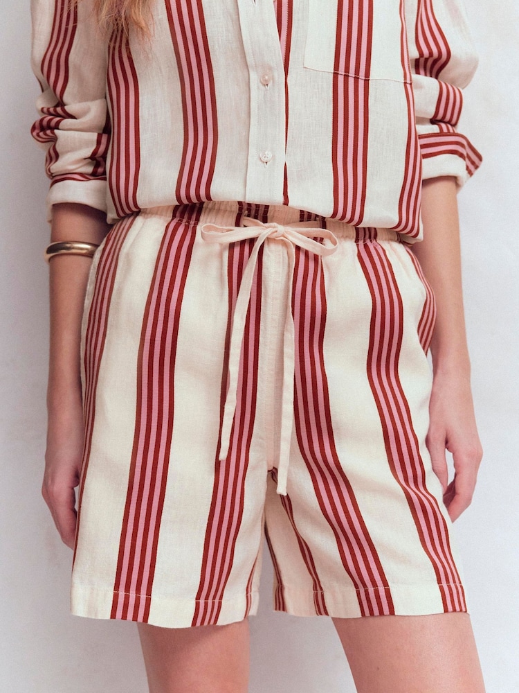 Boden Pink Islington Linen Shorts - Image 2 of 5