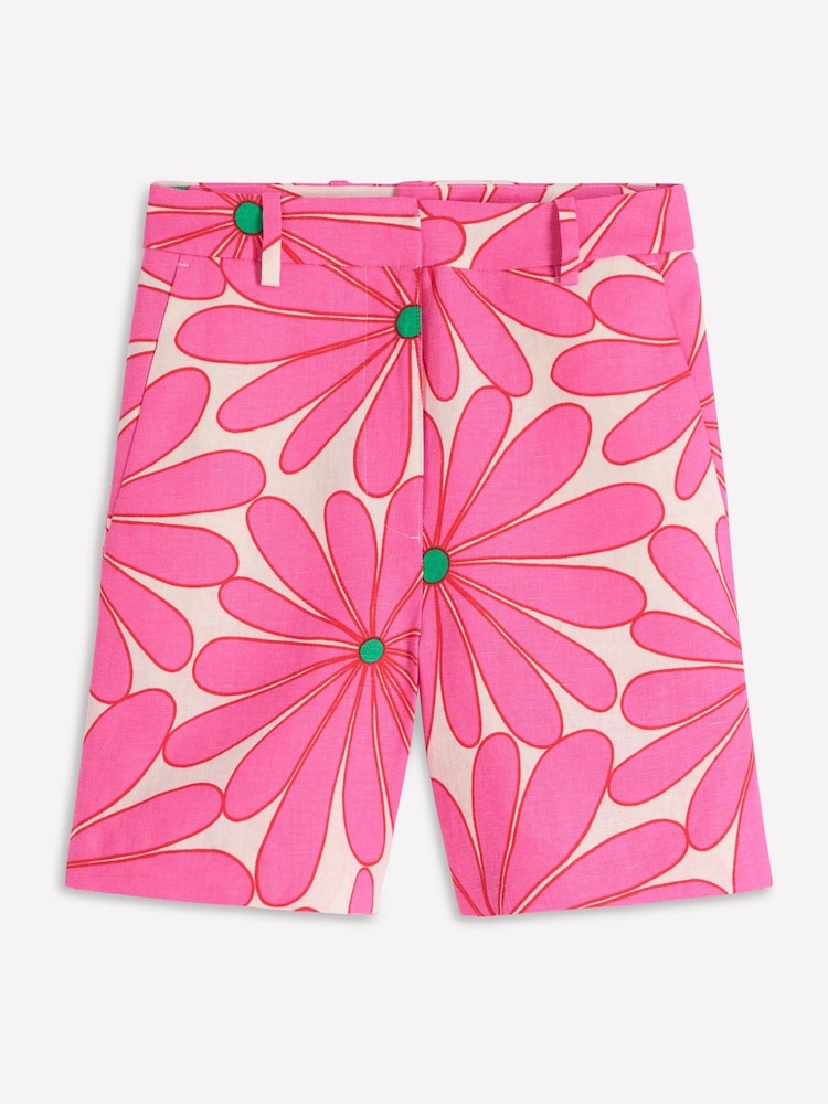 Boden Pink Belgravia Linen Shorts - Image 5 of 5