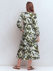 Boden Green Florence Linen Blend Dress - Image 3 of 6
