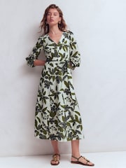 Boden Green Florence Linen Blend Dress - Image 4 of 6
