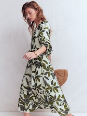 Boden Green Florence Linen Blend Dress - Image 5 of 6