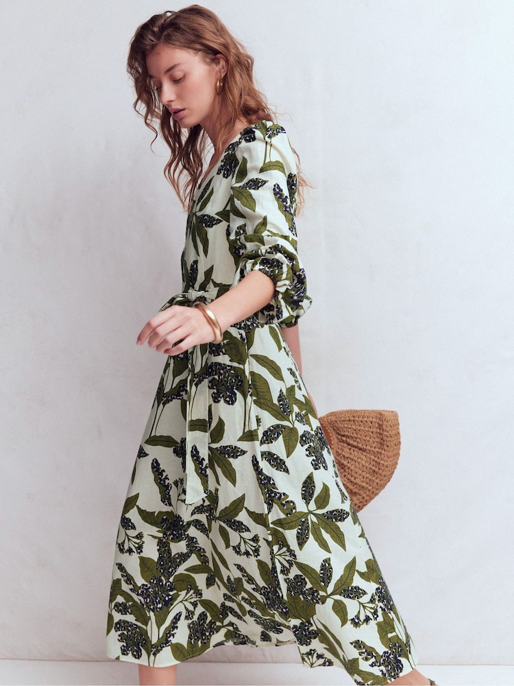midi green dress women Current Air Women's Surplice Bodice FOREST / M Tea Dress 50s 60s flower girl dresses for girls kids Discover the sage green Finish:Natural Cherry
