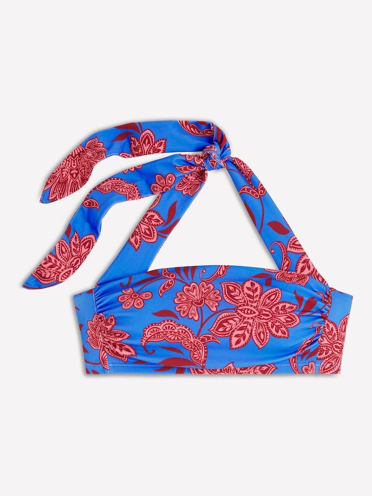 Boden Blue Kythira Ruched Bikini Top - Image 1 of 2