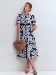 Boden Blue Ivy Cotton Midi Dress - Image 1 of 6