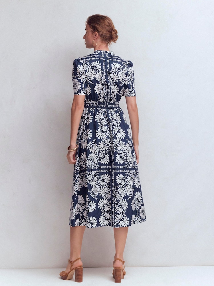Boden Blue Ivy Cotton Midi Dress - Image 2 of 6