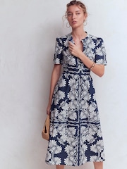 Boden Blue Ivy Cotton Midi Dress - Image 3 of 6