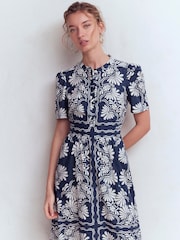Boden Blue Ivy Cotton Midi Dress - Image 4 of 6
