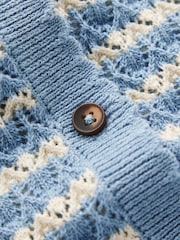 Boden Blue Dot Pointelle Cardigan - Image 6 of 6