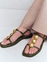 Boden Green Disc Flat Sandals - Image 1 of 5