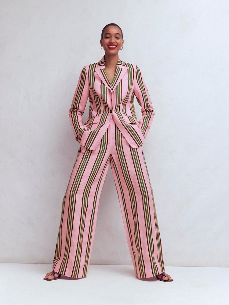 Boden Pink Kensington Linen Trousers - Image 1 of 7