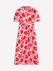 Boden Red Ivy Linen Midi Dress - Image 1 of 1