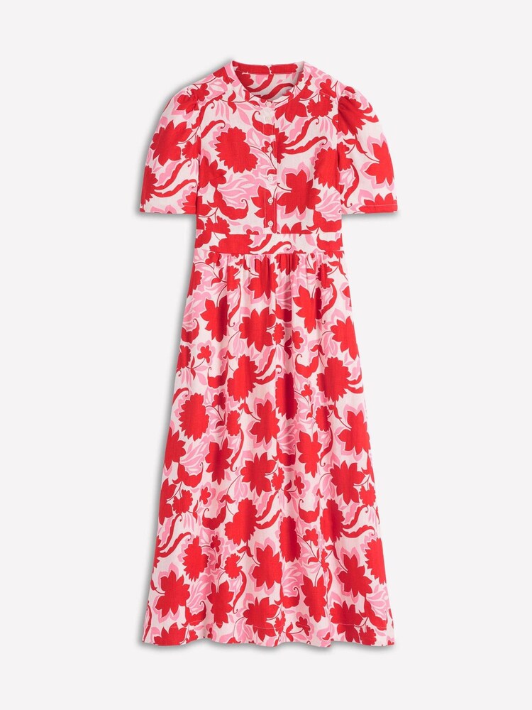 Boden Red Ivy Linen Midi Dress - Image 5 of 5 Boden Red Ivy Linen Midi Dress - Image 5 of 5