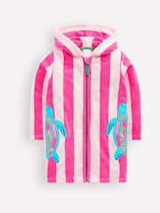Boden Pink Fun Romie Towelling Zip-Up Cover-Up - Image 1 of 3