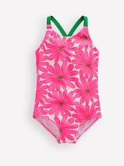 Roz - Costum de baie cu imprimeu și spate încrucișat Boden - Imaginea 1 din 3