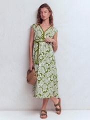Boden Green Heidi Ruched Rope Jersey Dress - Image 1 of 6