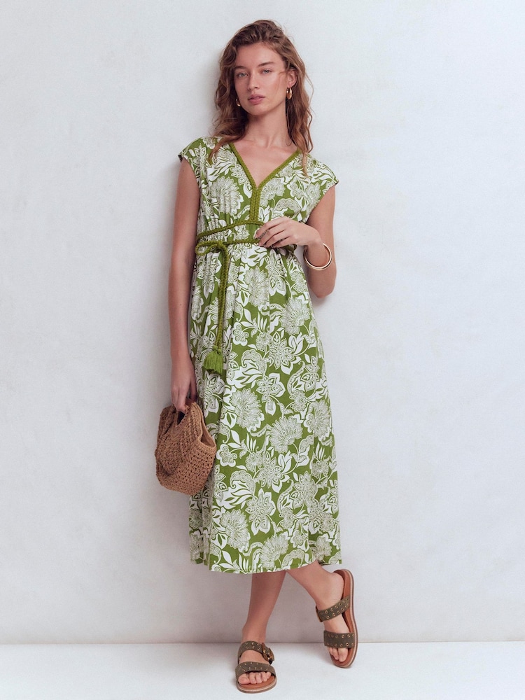 Boden Green Heidi Ruched Rope Jersey Dress - Image 1 of 6