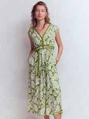Boden Green Heidi Ruched Rope Jersey Dress - Image 4 of 6