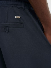 River Island Blue Slim Fit Pique Fixed Waist Joggers - Image 4 of 4