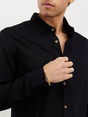 River Island Black Regular Fit Linen Blend Shirt - Image 3 of 4