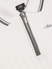 River Island White Slim Fit Polo Shirt & Short Set - Image 4 of 5