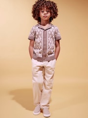 River Island Natural Regular Fit Pull on Trousers - Image 1 of 6