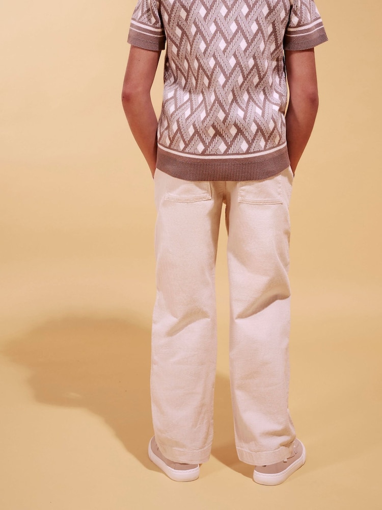 River Island Natural Regular Fit Pull on Trousers - Image 2 of 6
