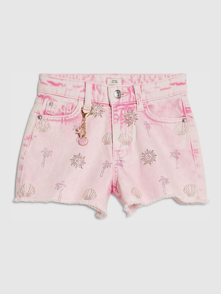 Rosa y palmeras - River Island Hotfix Shorts - Imagen 1 de 4