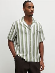 River Island Green Stripe Revere Shirt - Image 1 of 4