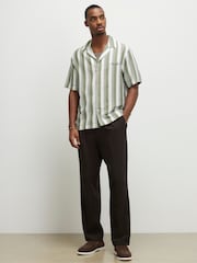 River Island Green Stripe Revere Shirt - Image 2 of 4