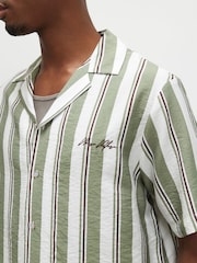 River Island Green Stripe Revere Shirt - Image 3 of 4