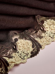 AIYLA Chocolate Brown Swiss Designed Embroidered  Silk Camisole - Image 9 of 10