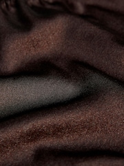 AIYLA Chocolate Brown Swiss Designed Embroidered Silk Shorts - Image 9 of 9