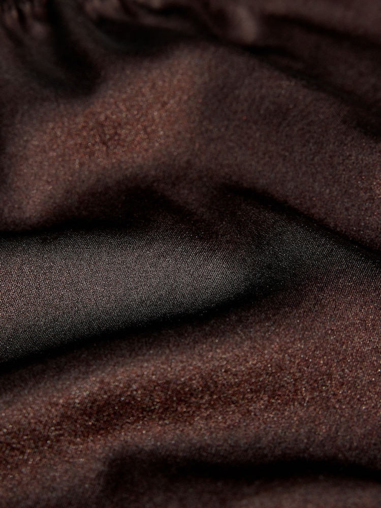 AIYLA Chocolate Brown Swiss Designed Embroidered Silk Shorts - Image 9 of 9 AIYLA Chocolate Brown Swiss Designed Embroidered Silk Shorts - Image 9 of 9