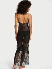 Victoria's Secret Black Chiffon Lace Maxi Slip Dress - Image 2 of 3