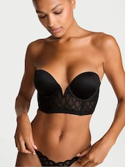 Victoria's Secret Black Push Up Viper Embroidery Corset Top - Image 1 of 2