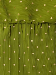 Never Fully Dressed Green Mini Plisse Tilly Dress - Image 4 of 4