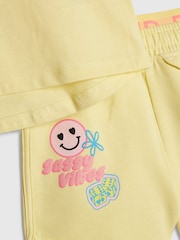 River Island Yellow Sassy Vibes T-Shirt & Shorts Set - Image 4 of 5