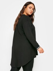 Yours Curve Black New York Glitter Slogan Print Sweatshirt - Image 3 of 4