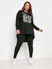 Yours Curve New York Glitter Slogan Print Sweatshirt - Imagem 5 de 6