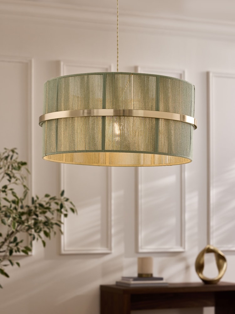 Sage Green Helmdon String Easy Fit Large Light Shade - Image 1 of 5 Sage Green Helmdon String Easy Fit Large Light Shade - Image 1 of 5