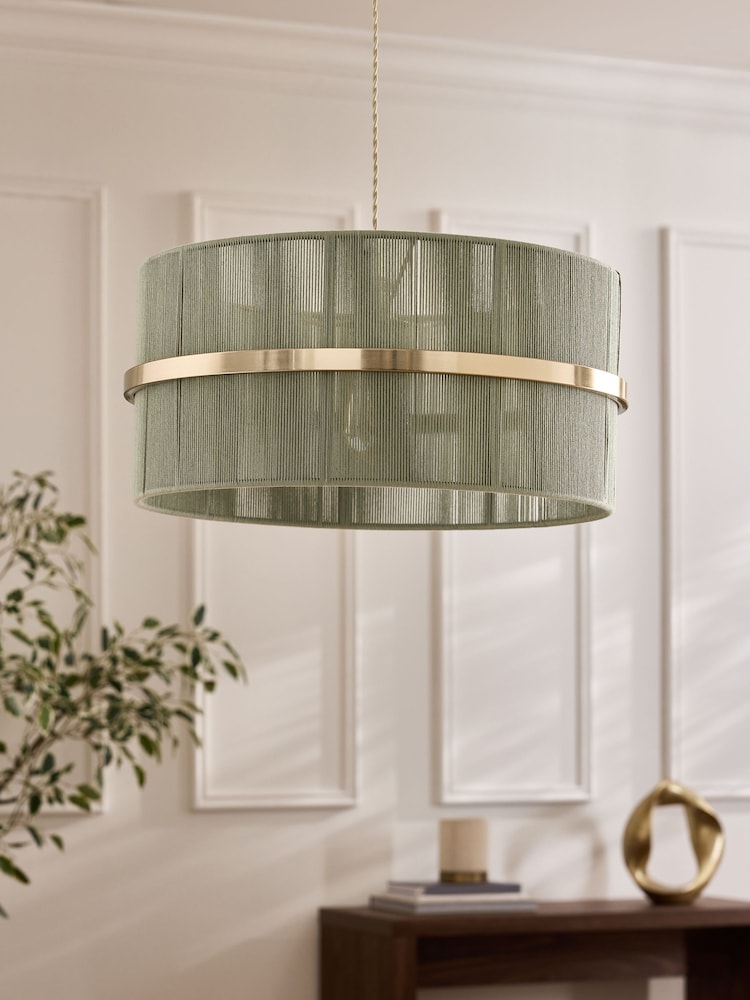Sage Green Helmdon String Easy Fit Large Light Shade - Image 2 of 5 Sage Green Helmdon String Easy Fit Large Light Shade - Image 2 of 5