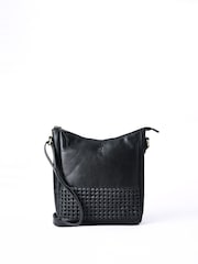 Lakeland Leather Black Waverton Woven Medium Cross-Body Bag - Image 1 of 6